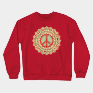 Lotus Flower Peace Mandala Red Ice Blue Crewneck Sweatshirt